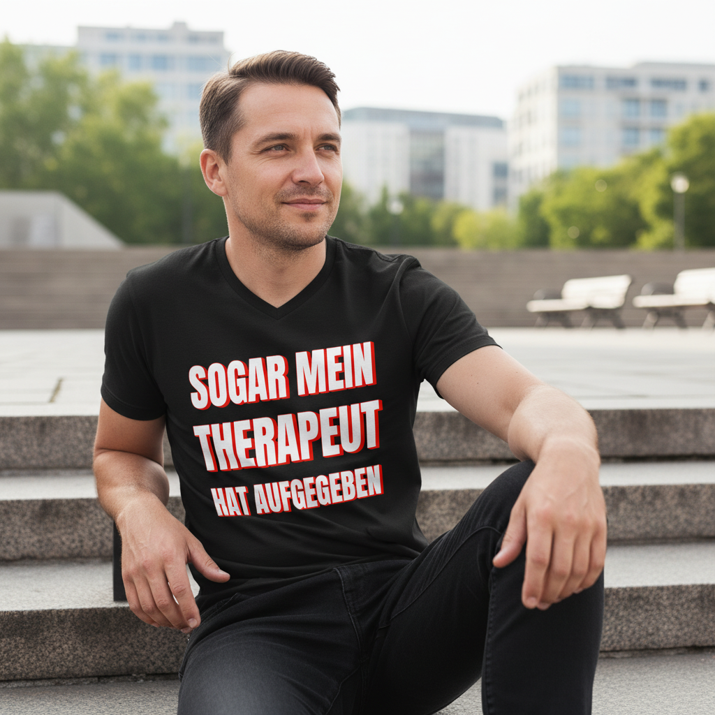 Sogar mein Therapeut hat aufgegeben - Herren V-Neck T-Shirt