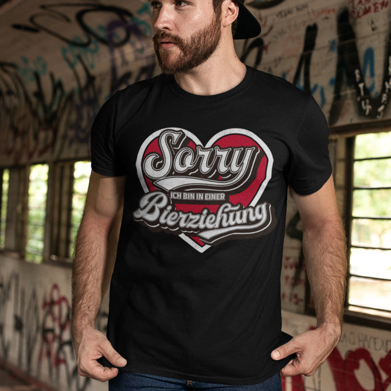 Sorry ich bin in einer Bierziehung T-Shirt Männer – Lustiger Bierspruch