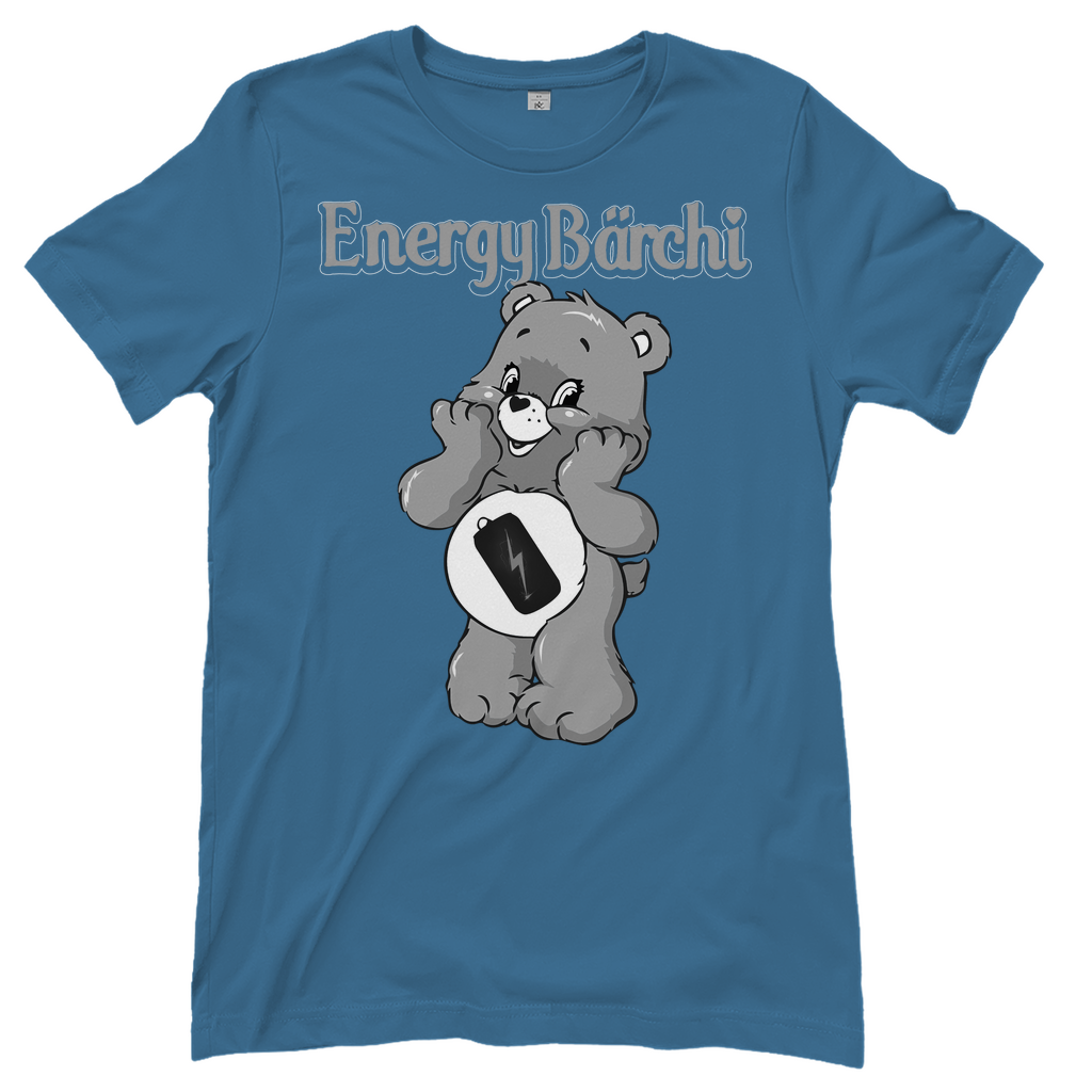 Steinblaues Damenshirt mit Energy Bärchi Glücksbärchi Design
