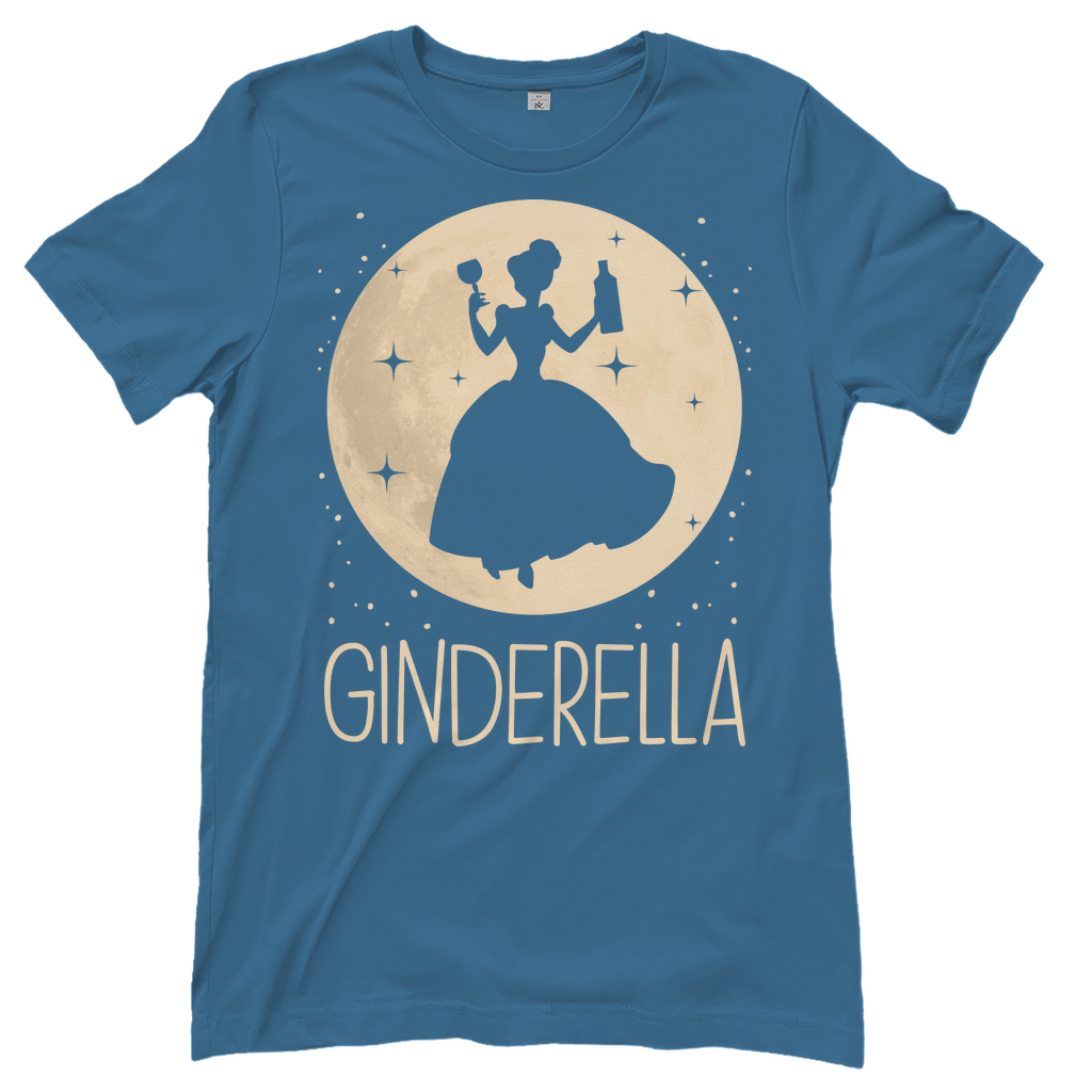 Steinblaues Damenshirt mit Ginderella Prinzessin Design
