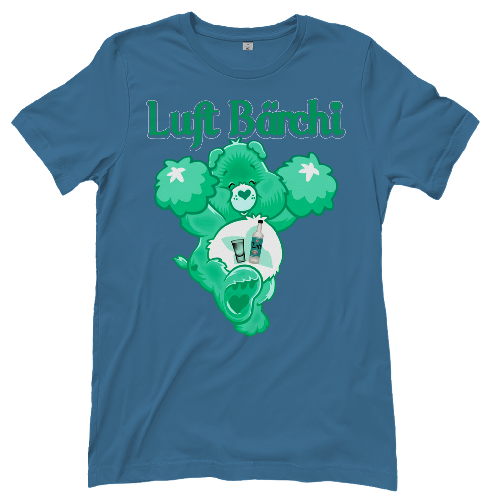 Steinblaues Damenshirt mit Luft Bärchi Glücksbärchi Design
