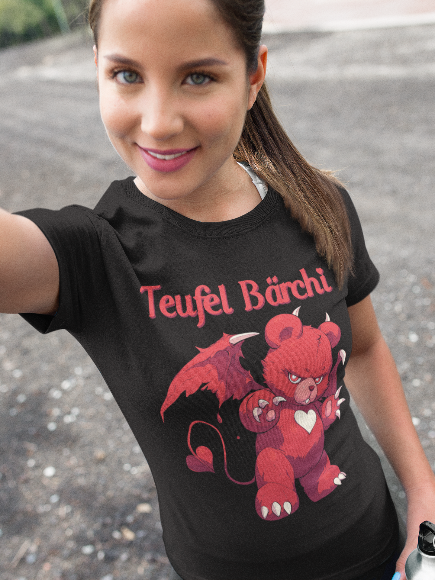 Teufel Bärchi Glücksbärchi Bär Teddybär Teufelchen - Damen Premium Bio T-Shirt