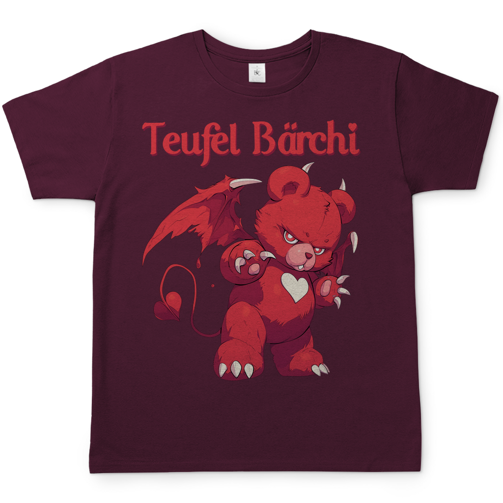 Teufel Bärchi - Glücksbärchi - Herren Shirt Burgundy
