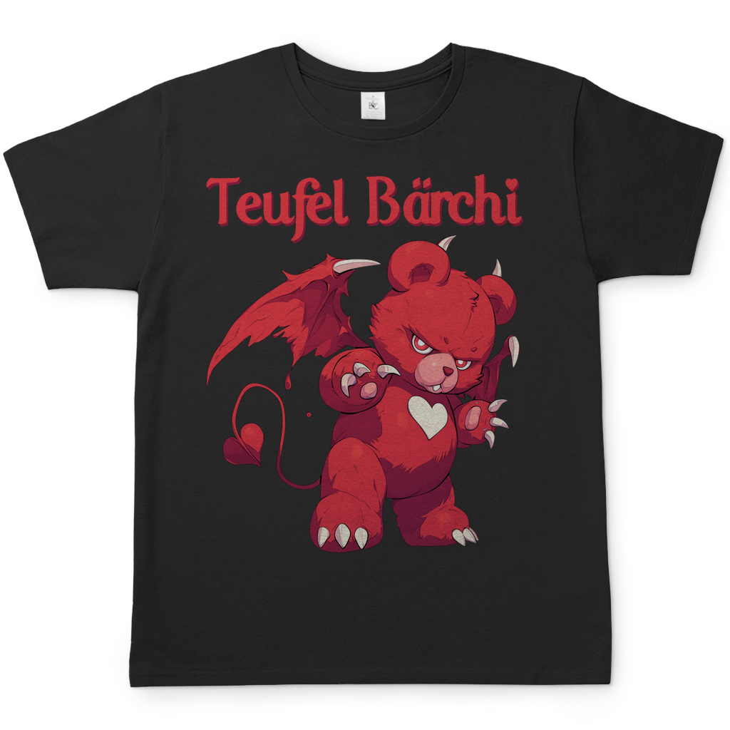 Teufel Baerchi - Gluecksbaerchi - Herren Shirt in schwarz