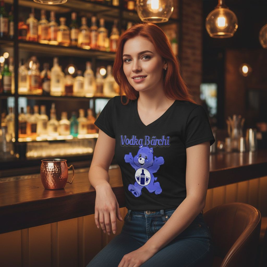 Vodka Bärchi - Glücksbärchi - V-Neck Damenshirt
