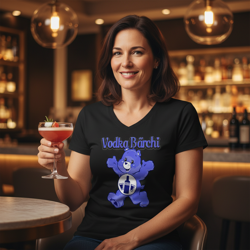 Vodka Bärchi - Glücksbärchi - V-Neck Damenshirt