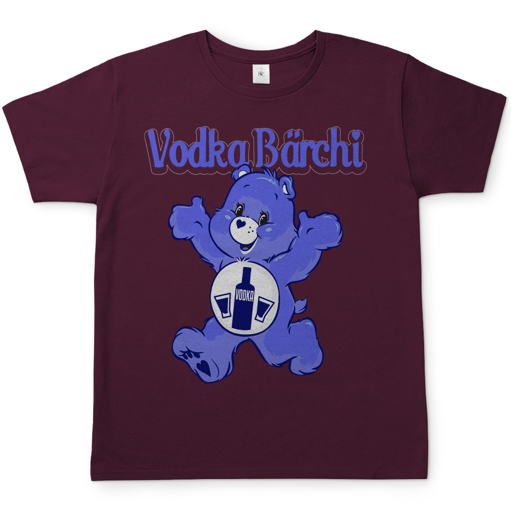 Vodka Bärchi Glücksbärchi Herren Shirt in Burgundy Rot