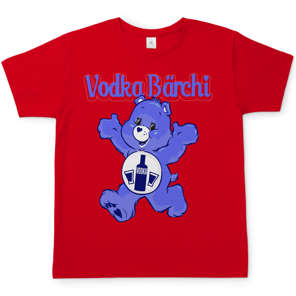 Vodka Bärchi Glücksbärchi Herren Shirt in Rot