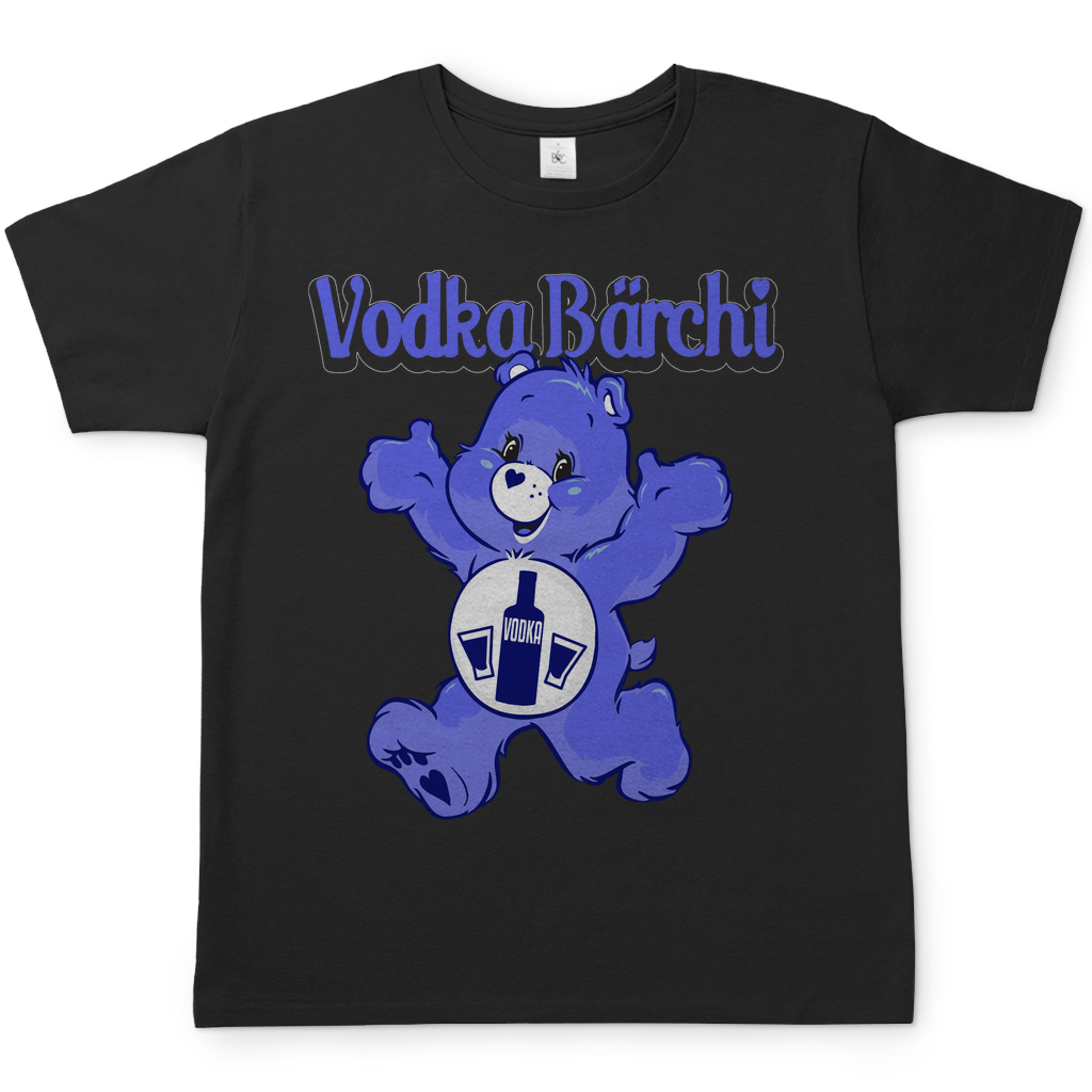 Vodka Bärchi Glücksbärchi Herren Shirt in Schwarz