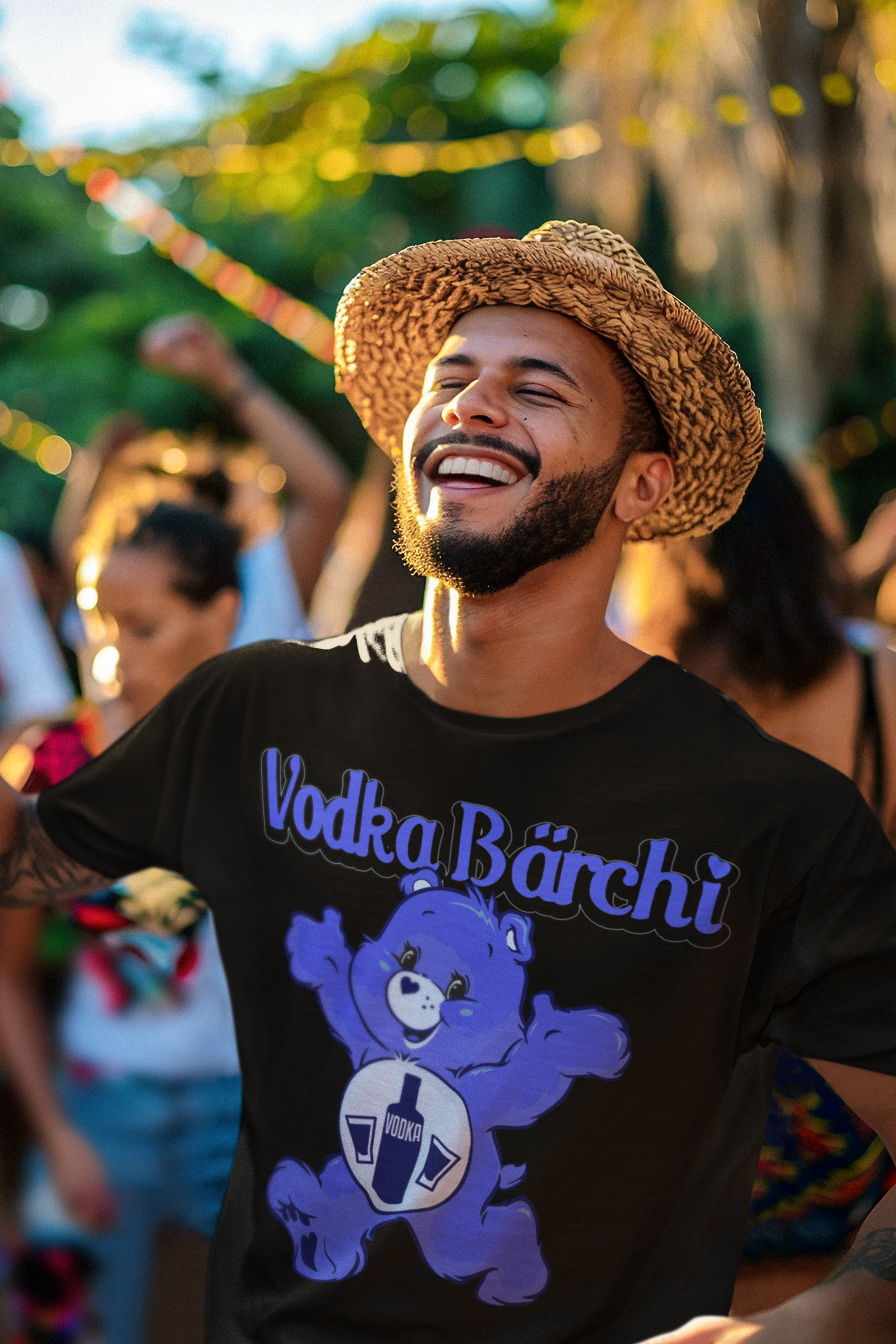 Vodka Bärchi Glücksbärchi Herren Shirt mit Model