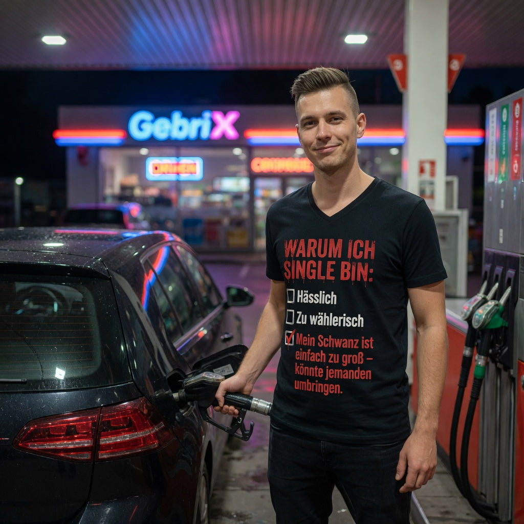 Warum ich Single bin mein Schwanz ist zu groß - Herren V-Neck T-Shirt