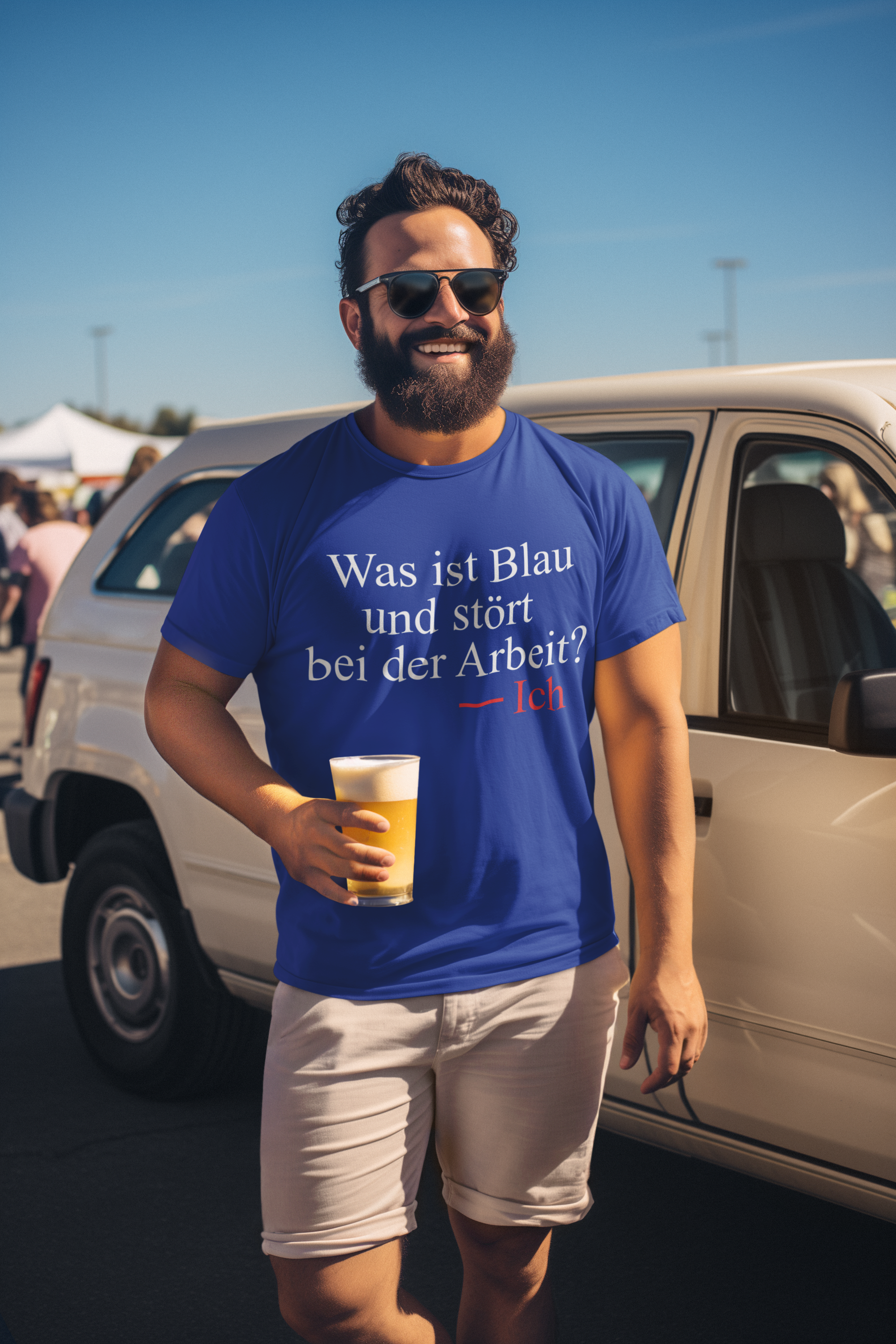 Was ist blau und stört bei der Arbeit - Herren Shirt