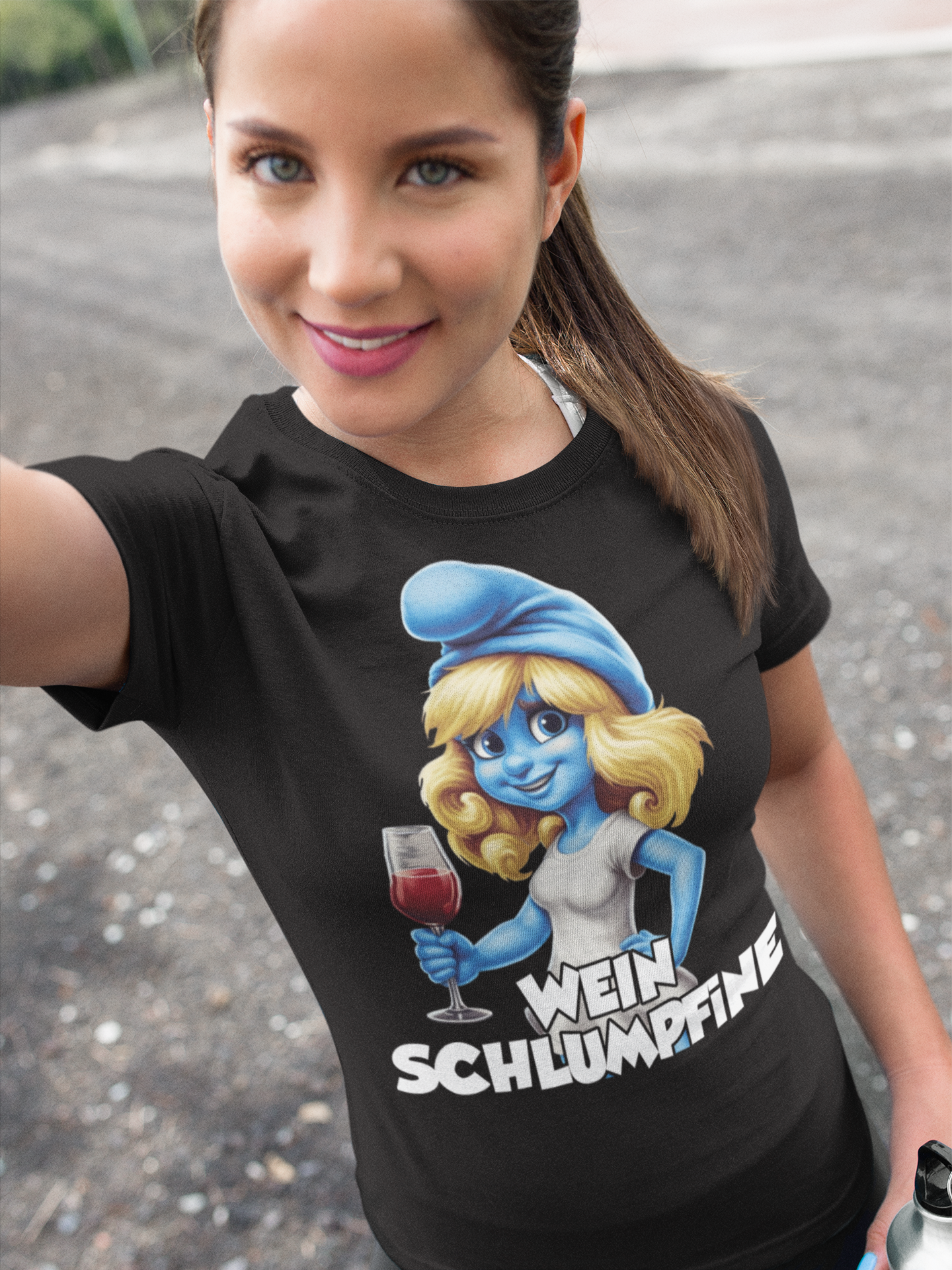 Wein Schlumpfine Schlumpf - Damen Premium Bio T-Shirt