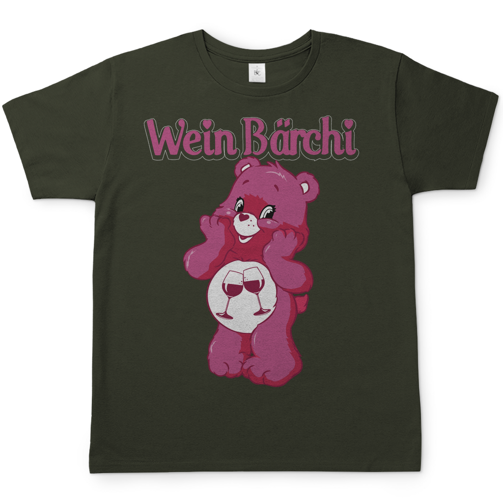 Wein Bärchi Glücksbärchi Herren Shirt in Khaki