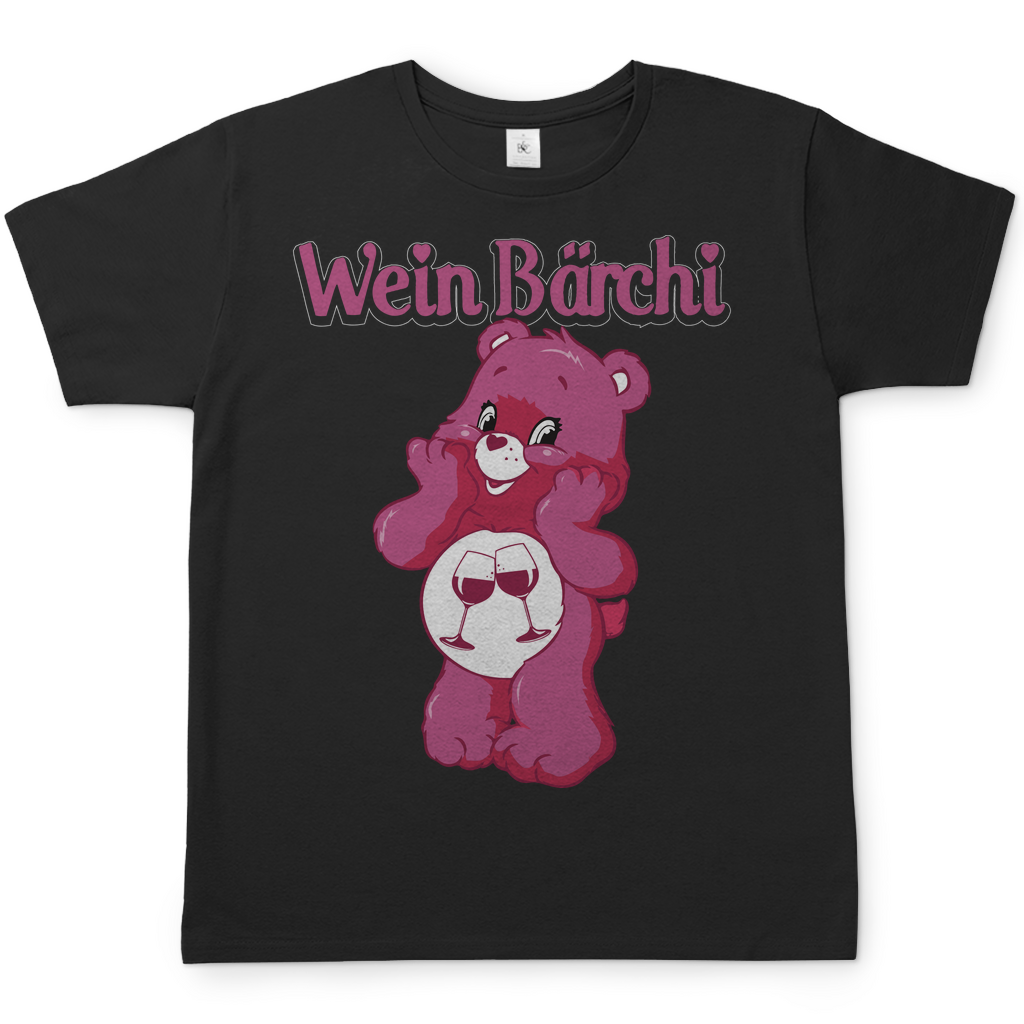 Wein Bärchi Glücksbärchi Herren Shirt in Schwarz