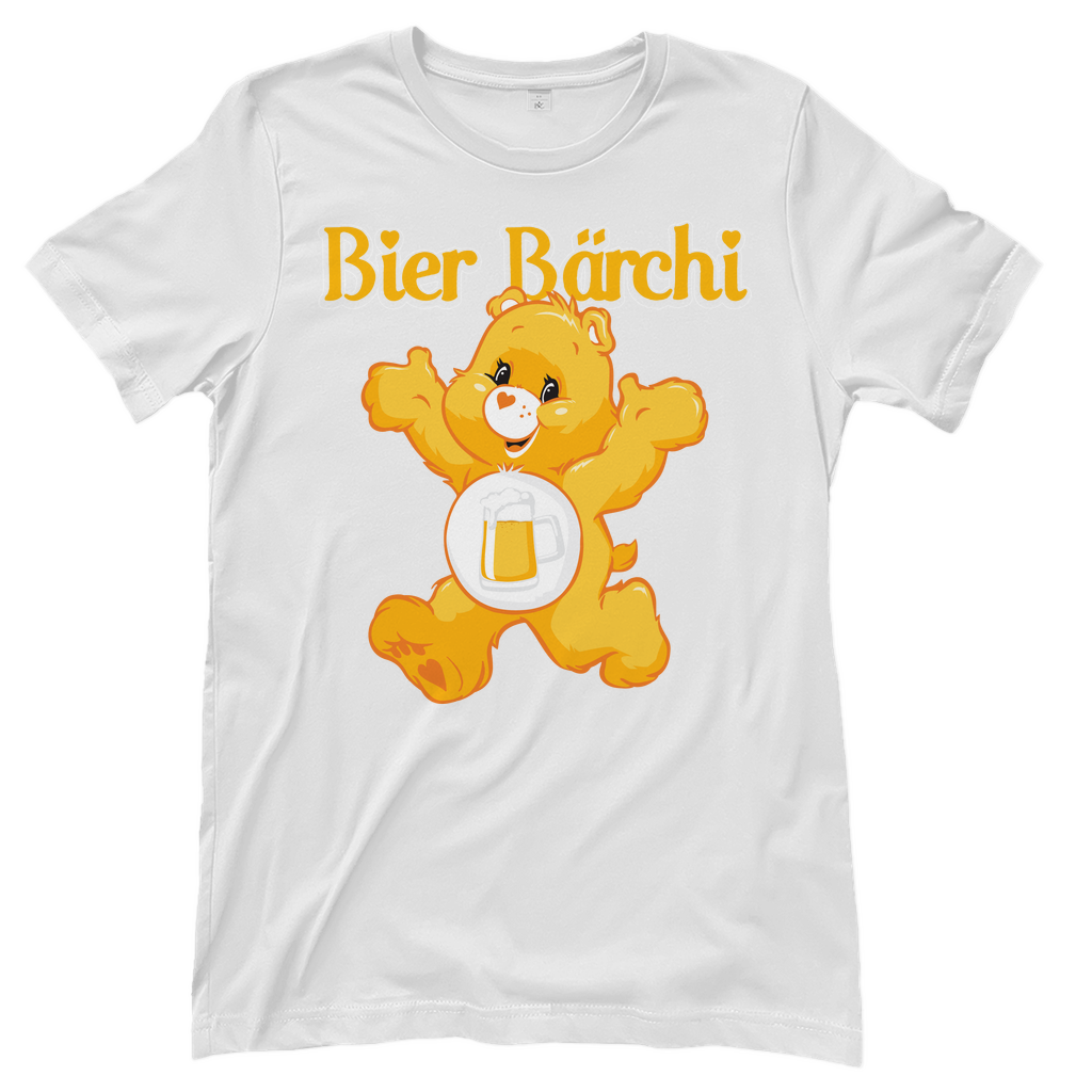 Weisses Bier Bärchi Glücksbärchi Damenshirt mit Flasche und Glas