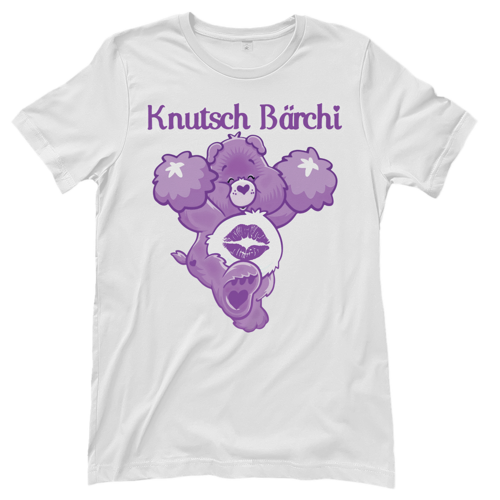 Weisses Damenshirt mit Knutsch Bärchi Glücksbärchi Design
