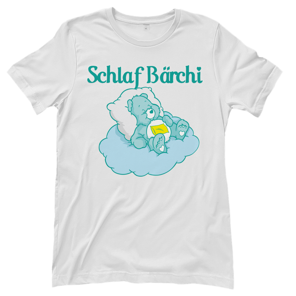 Weisses Damenshirt mit Schlaf Bärchi Design