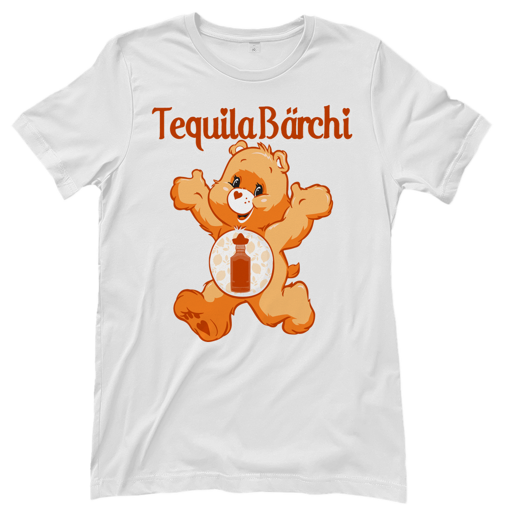 Weisses Damenshirt mit Tequila Bärchi Glücksbärchi Design