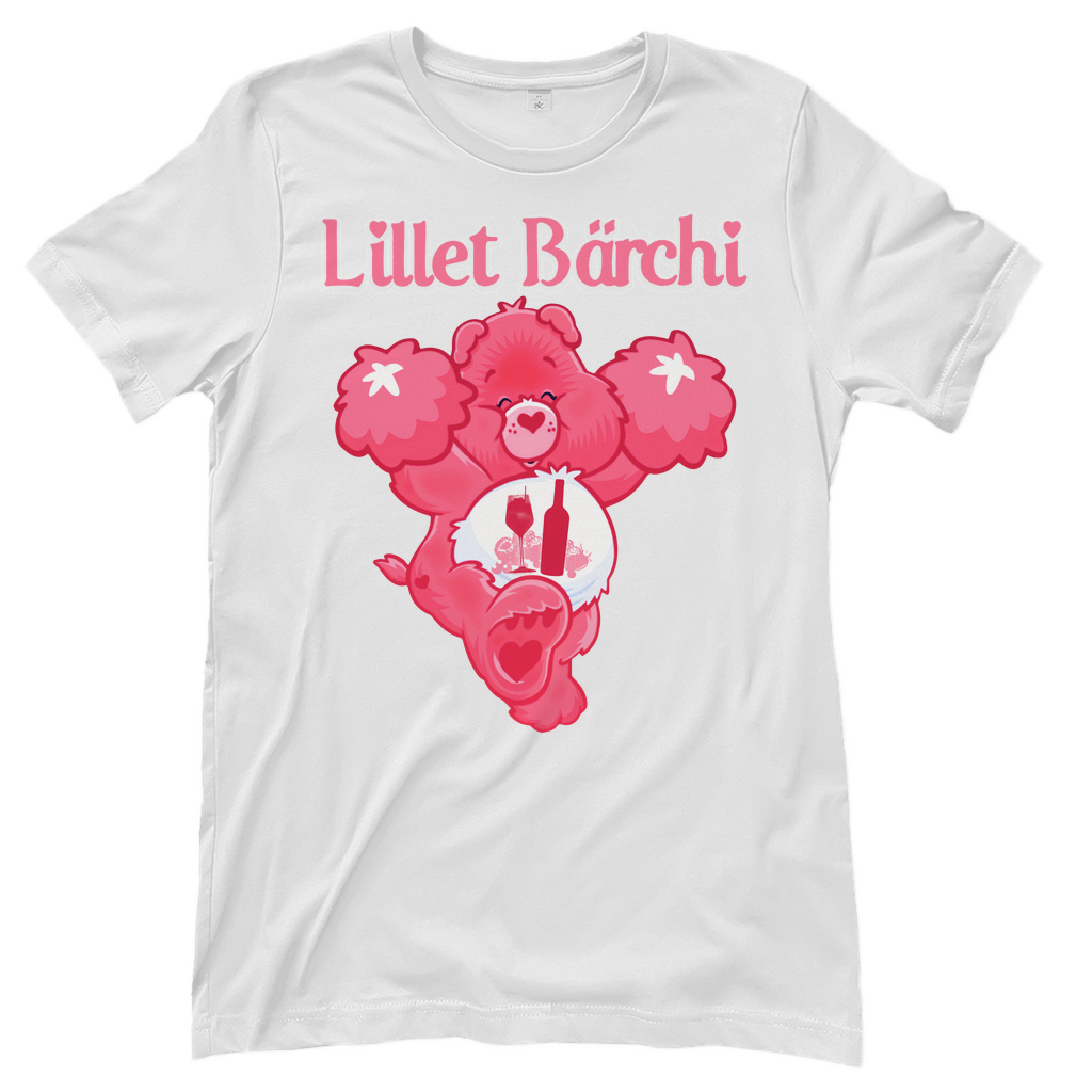 Weisses Lillet Bärchi Glücksbärchi Damenshirt mit Lillet Flasche und Glas
