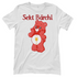Weisses Sekt Bärchi Glücksbärchi Damenshirt mit Flasche und Glas