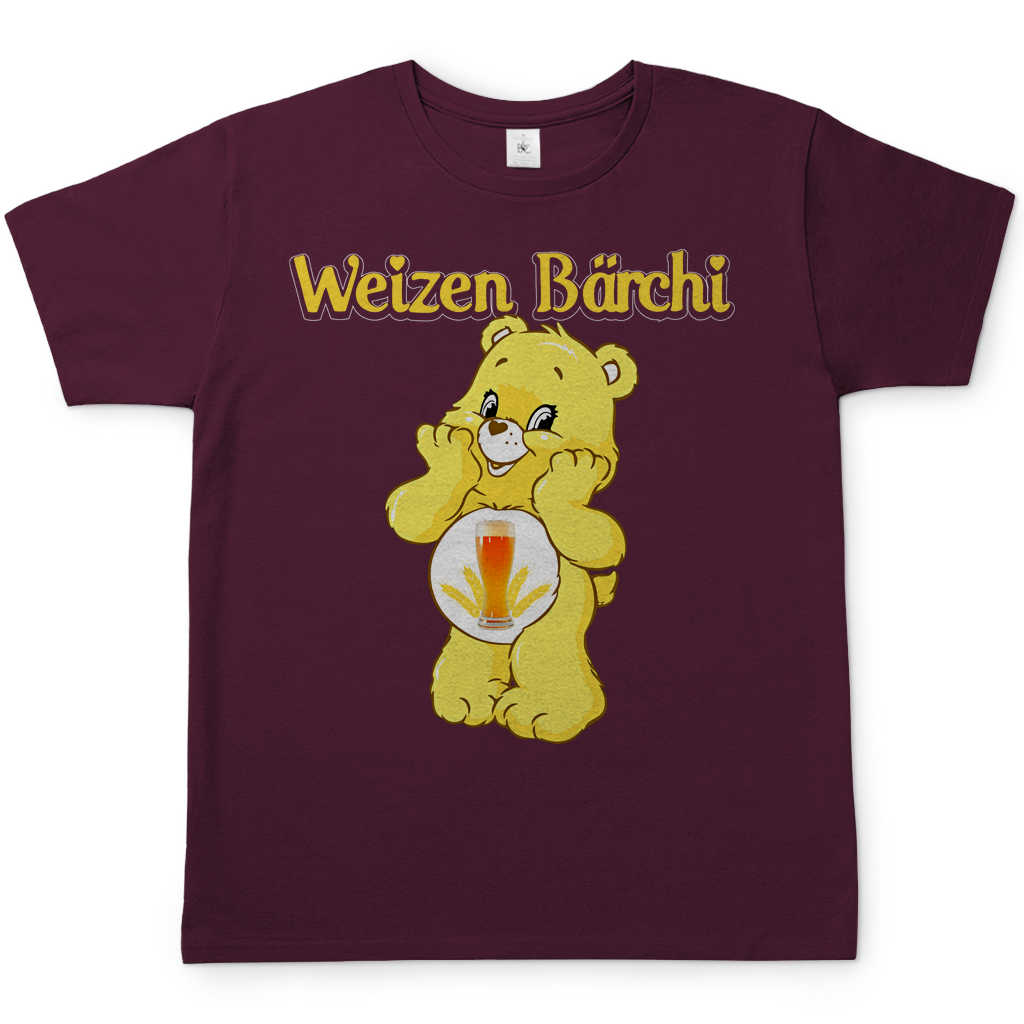 Weizen Bärchi Glücksbärchi Herren Shirt in Burgundy Rot