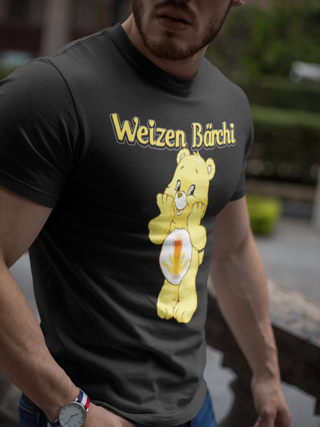 Weizen Bärchi Glücksbärchi Herren Shirt mit Model