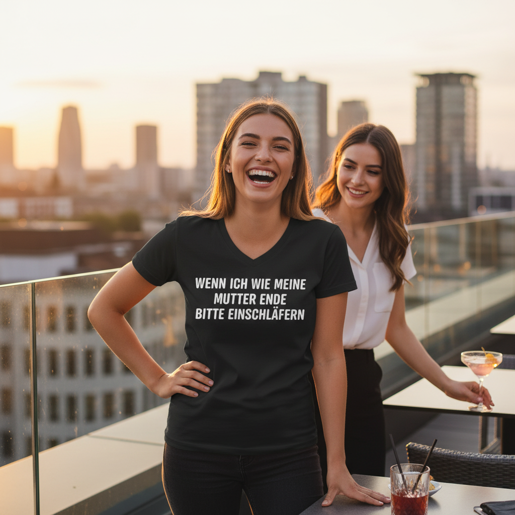 Wenn ich wie meine Mutter ende bitte einschläfern - Damen V-Neck T-Shirt