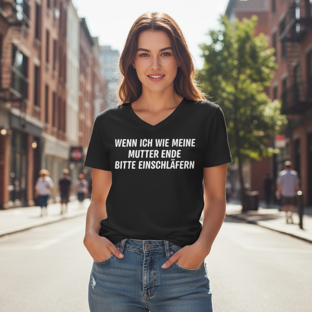 Wenn ich wie meine Mutter ende bitte einschläfern - Damen V-Neck T-Shirt