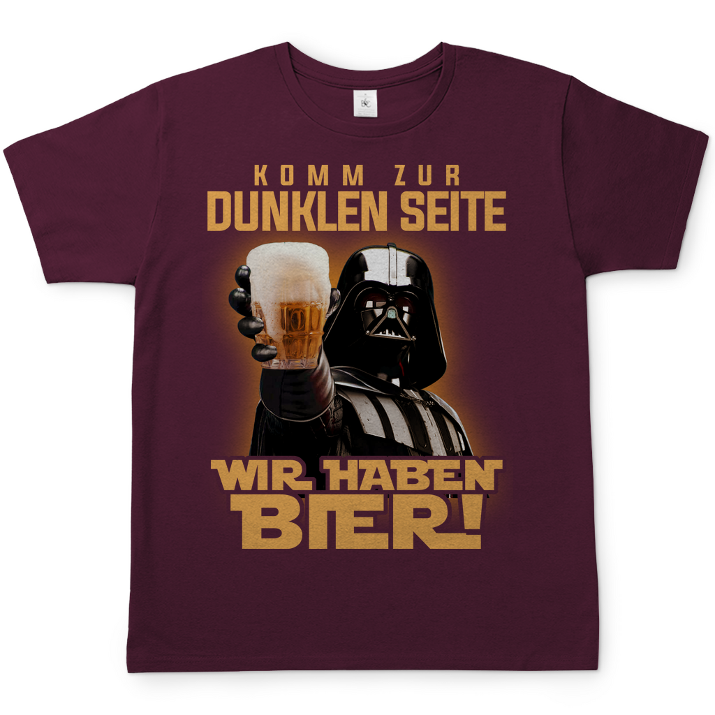 Komm zur dunklen Seite wir haben Bier Darth Vader - Herren Shirt Burgundy