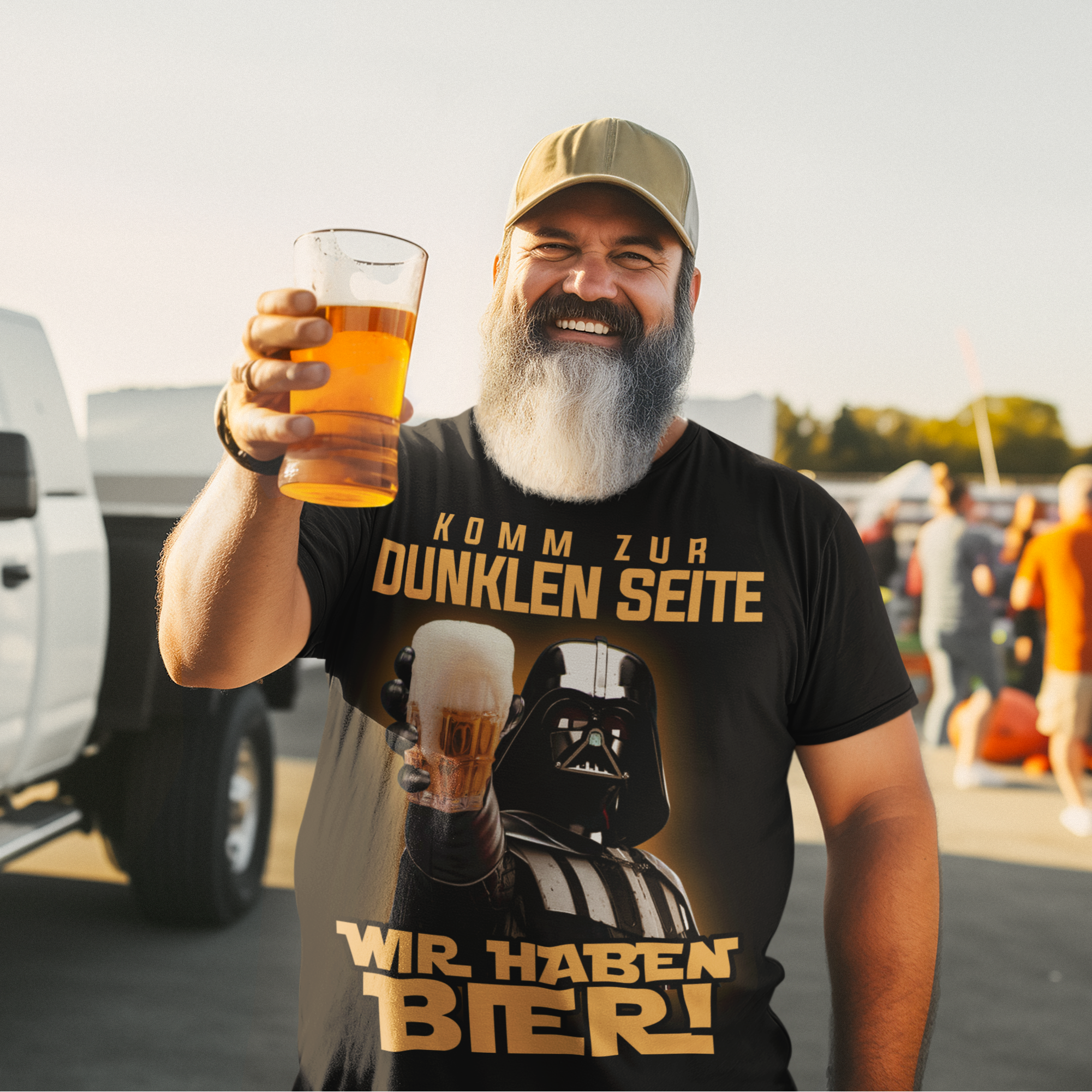 Wir haben Bier Darth Vader Herren Shirt mit Model