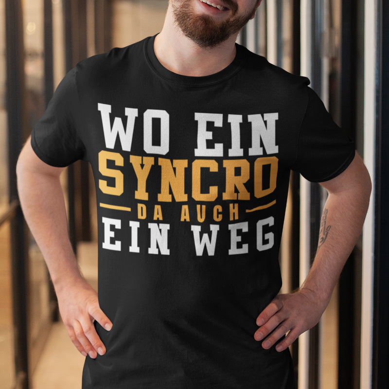 Syncro Shirt Männer – Wo ein Syncro da ein Weg – Bulli Offroad T3 Geschenk