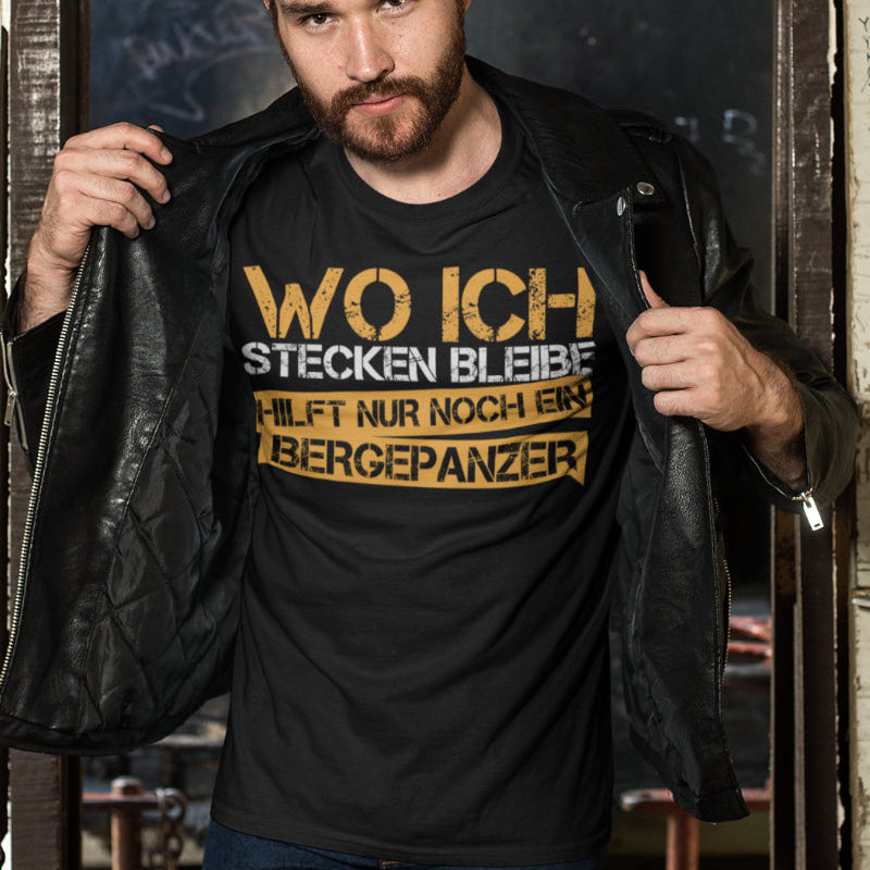 4x4 Allrad Herren T-Shirt – Wo ich stecken bleibe hilft nur ein Bergepanzer