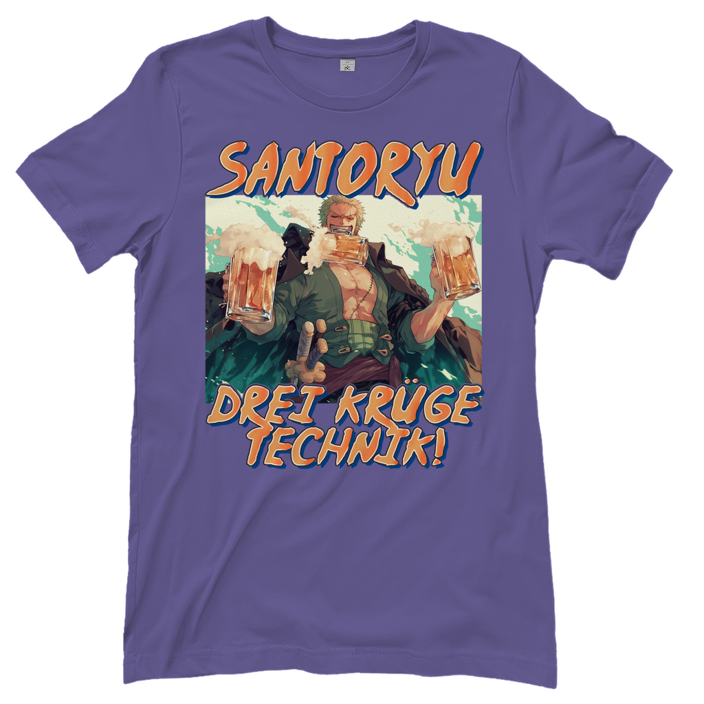 Zorro One Piece - Santoryu drei Krüge Technik - Damenshirt Millennial Lilac