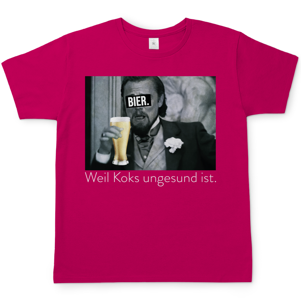 Leonardo DiCaprio - Bier weil Koks ungesund ist - Herren Shirt Sorbet