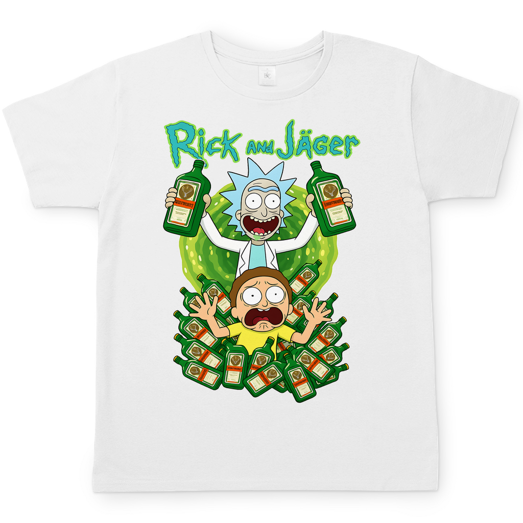 Rick and Jäger mit Morty Jägermeister - Herren T-Shirt