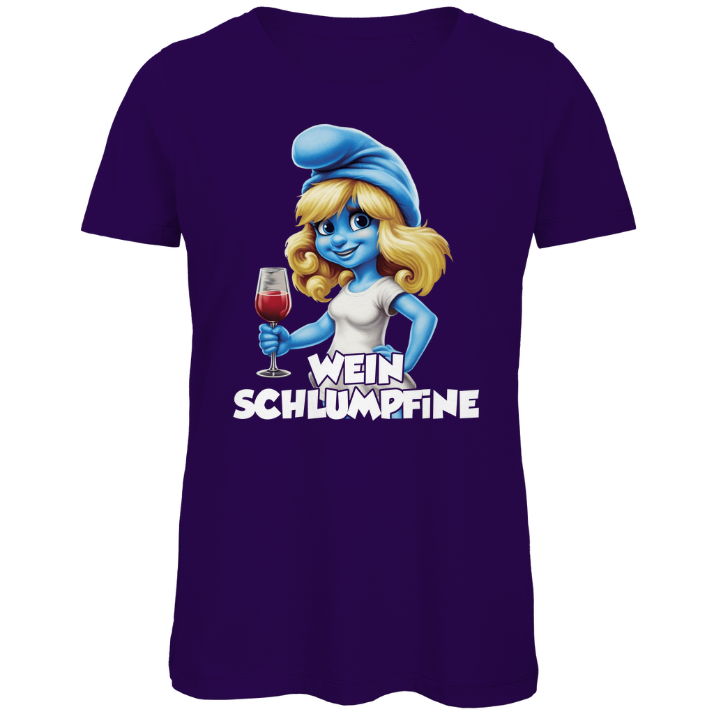 Wein Schlumpfine Grafik - Damen Premium Bio T-Shirt Urban Purple
