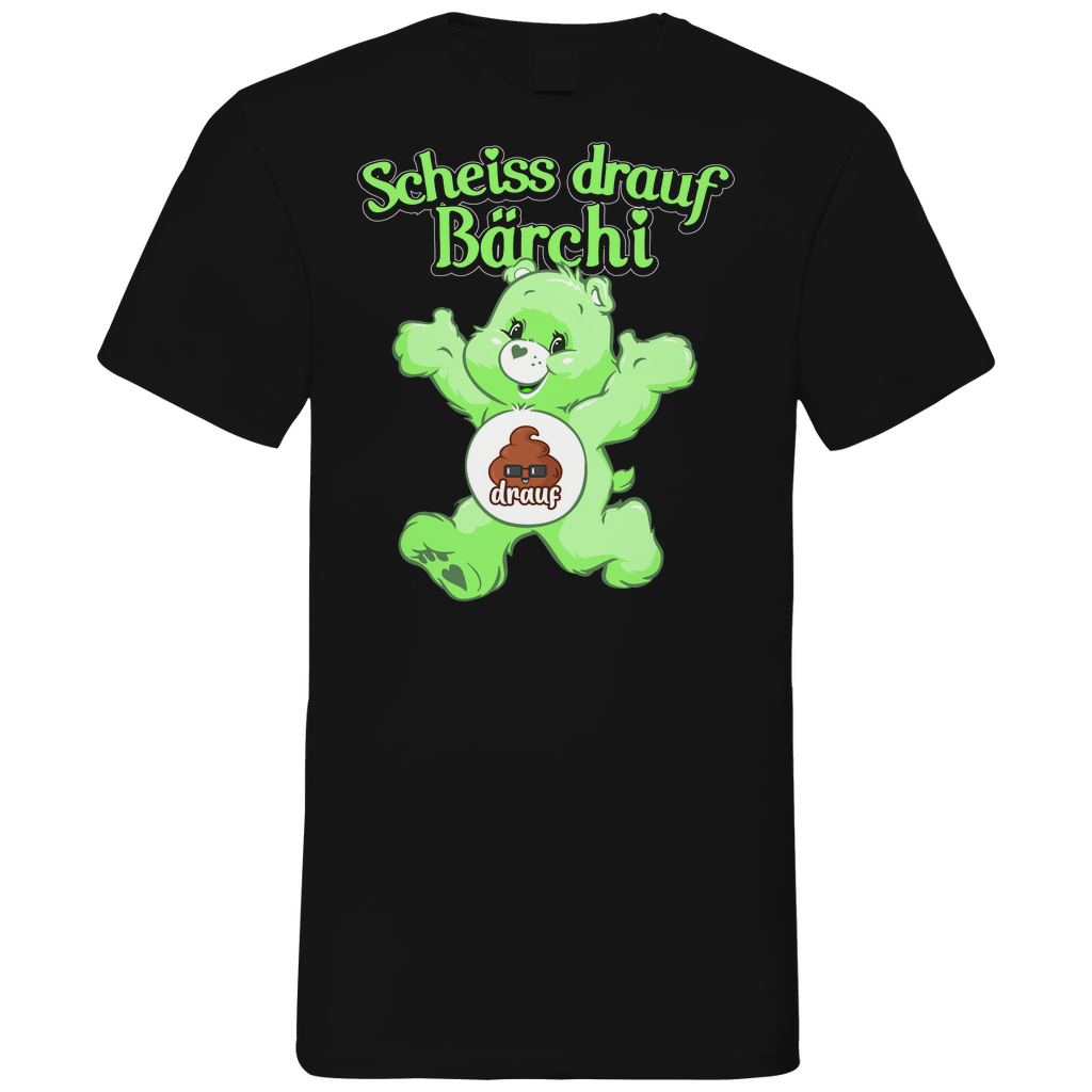 Scheiss drauf Bärchi - Glücksbärchi - Herren V-Neck Shirt Black