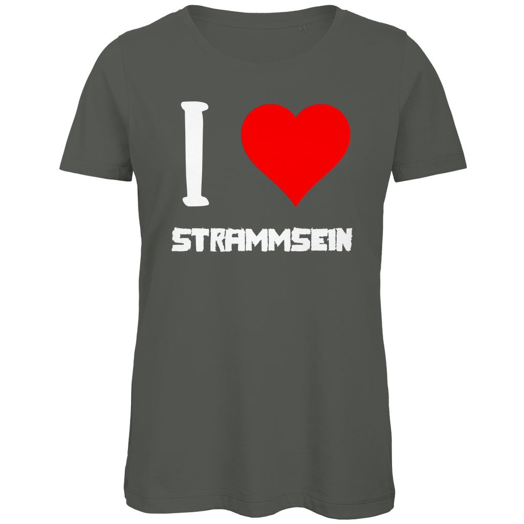 I love Strammsein - Damen Premium Bio T-Shirt Millennial Khaki