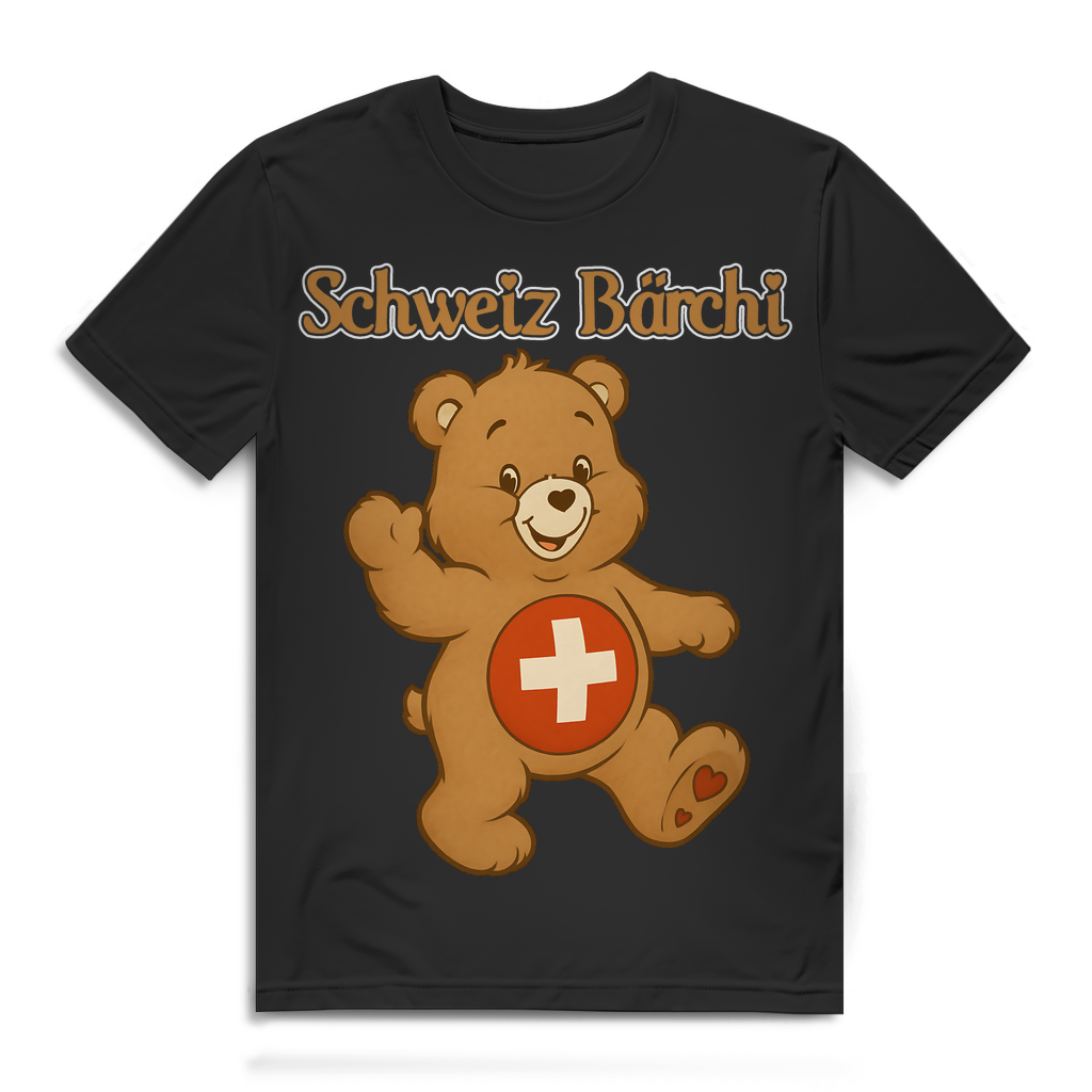 Schweiz Bärchi - Glücksbärchi - Herren Premium Bio T-Shirt Black