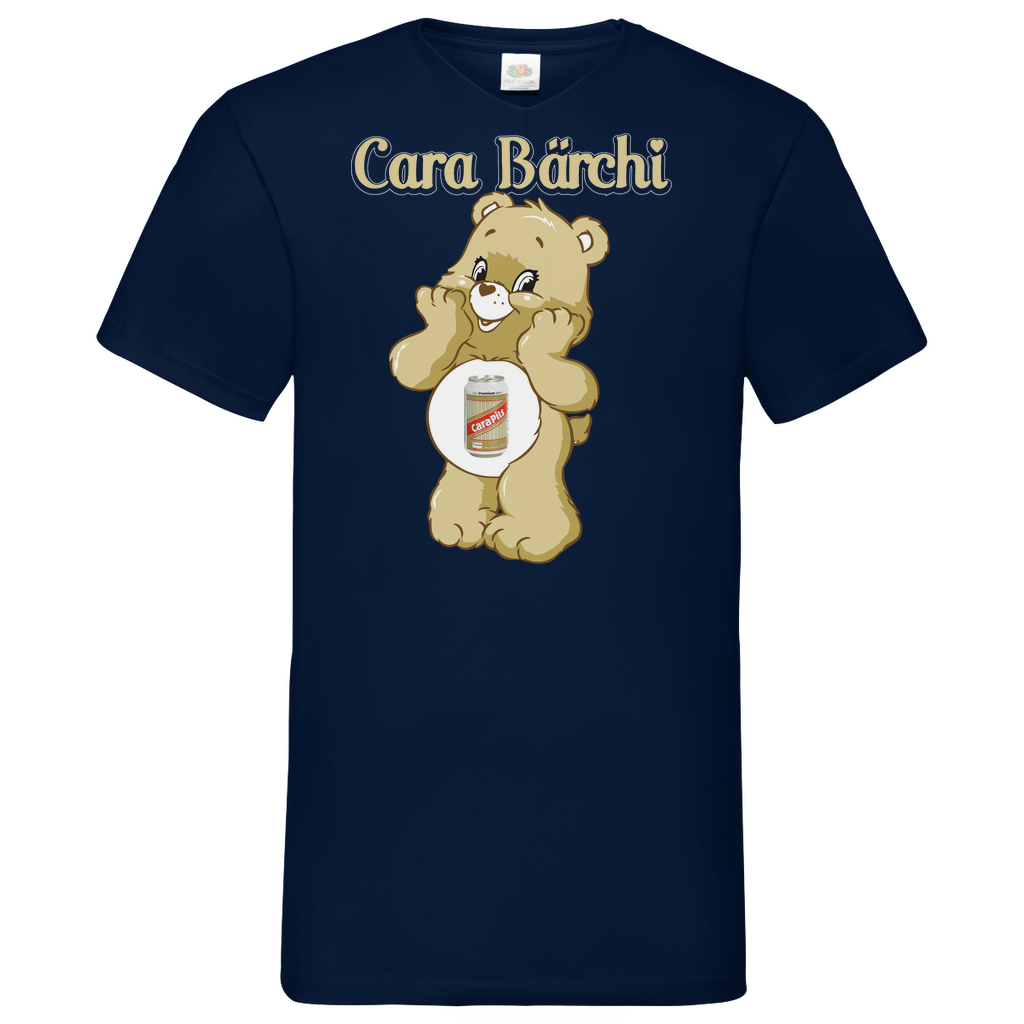 Cara Bärchi - Glücksbärchi - Herren V-Neck Shirt Navy
