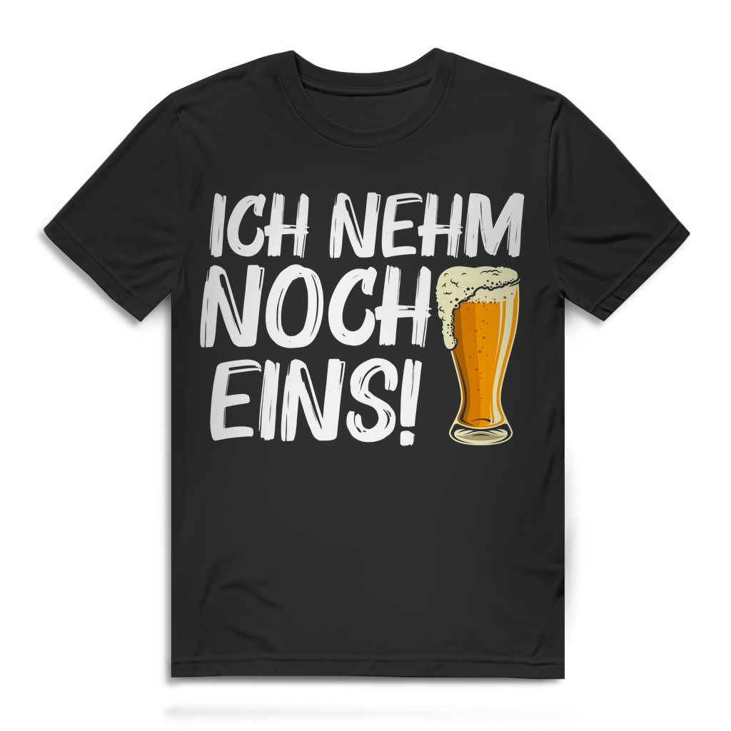 Ich nehm noch eins Herren T-Shirt Bier Spruch Geschenk Party Geschenk Lustig Black