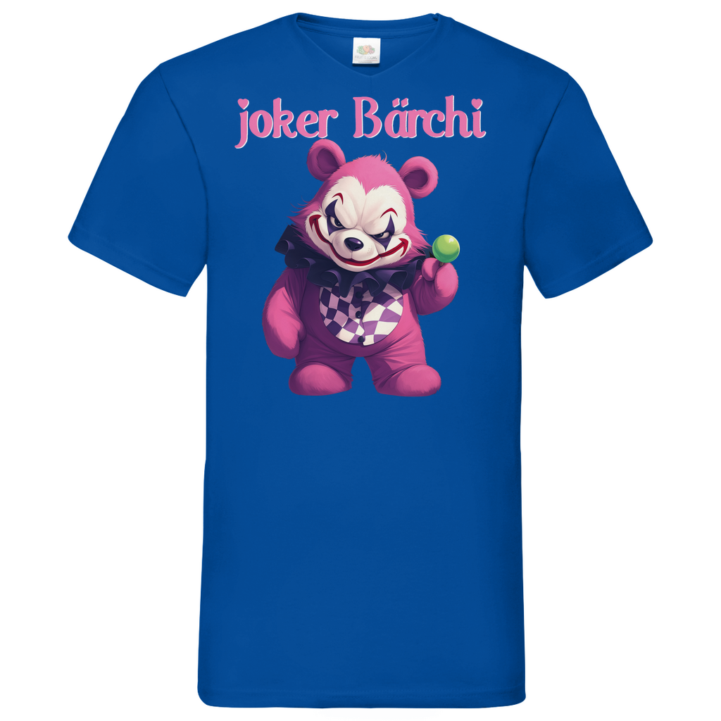 Joker Bärchi - Glücksbärchi - Herren V-Neck Shirt Royal Blue