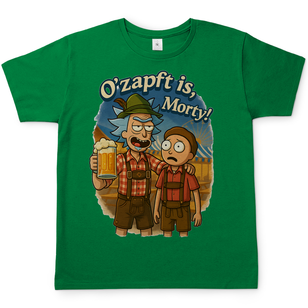 O´Zapft is Morty! Rick & Morty Oktoberfest Bier - Herren T-Shirt Kelly Green