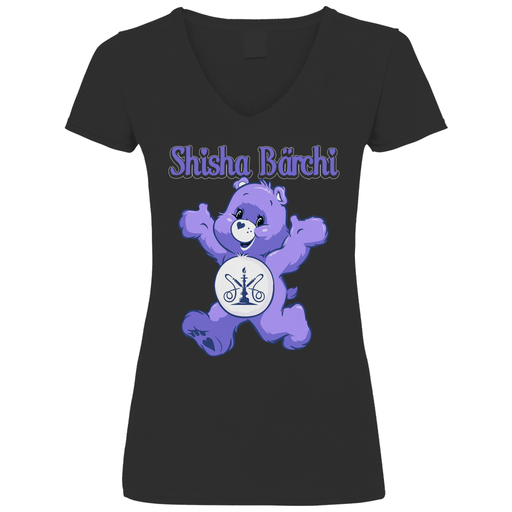 Shisha Bärchi - Glücksbärchi - V-Neck Damenshirt Black