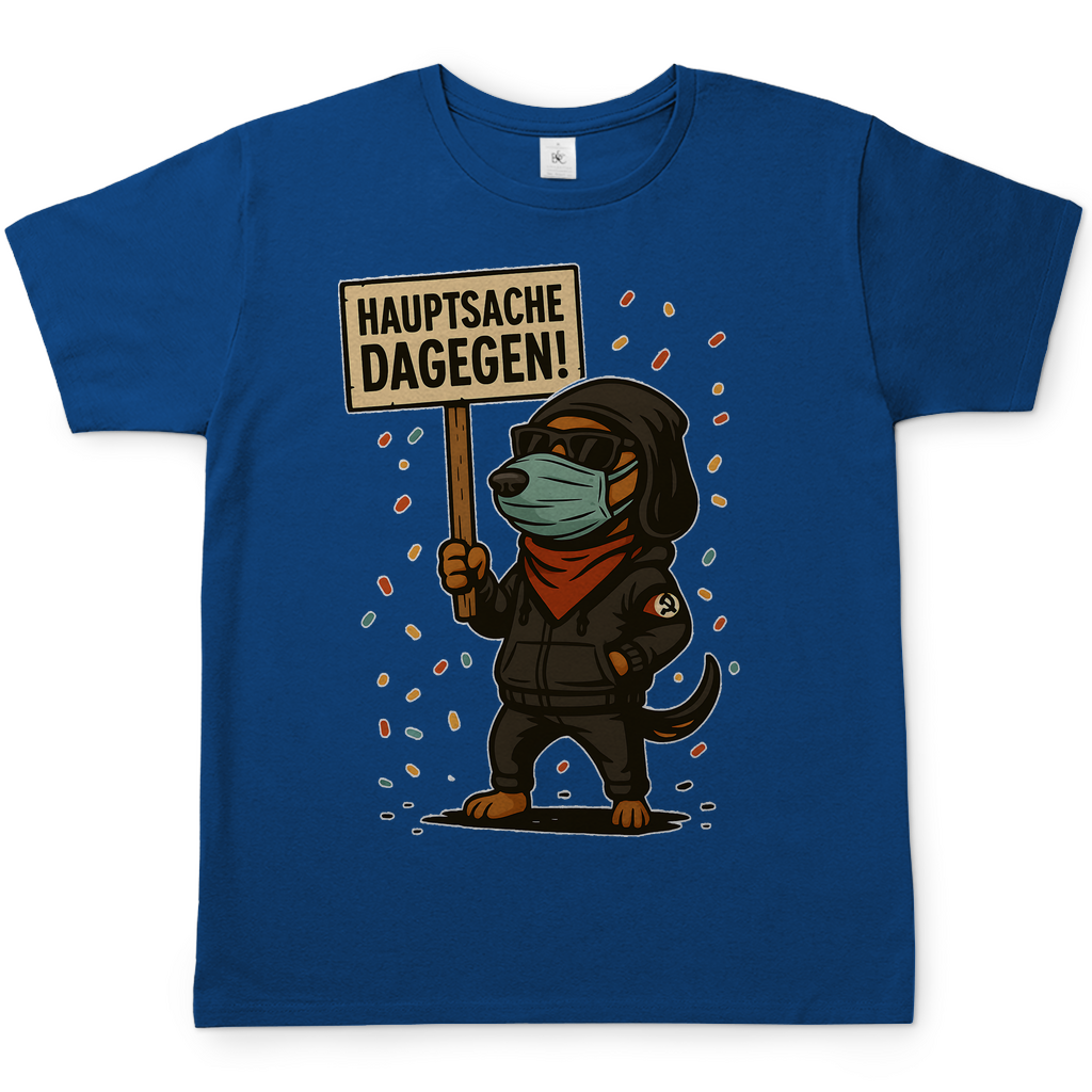 Hauptsache Dagegen Protest Dackel Hunde - Herren T-Shirt
