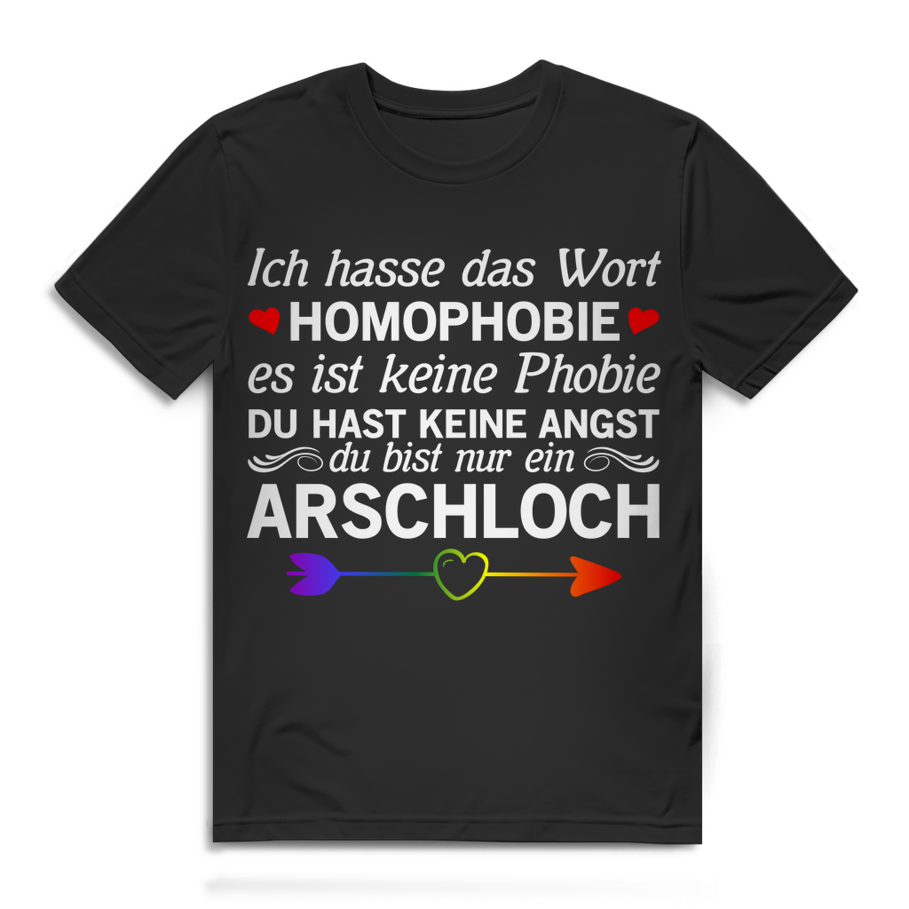 Anti Homophobie T-Shirt Herren LGBTQ Spruchshirt Statement Shirt Community Pride Black