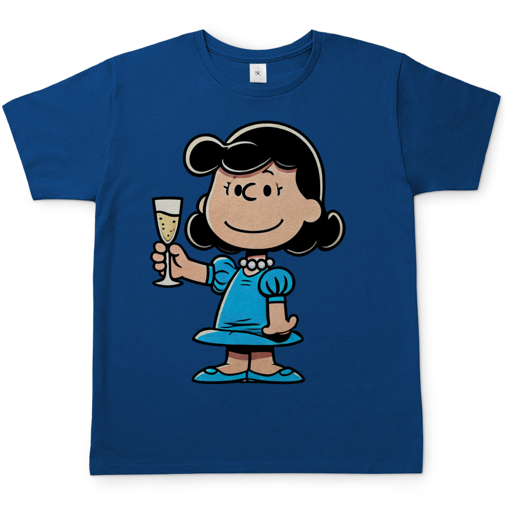 Lucy van Pelt mit Sekt - Die Peanuts - Herren Shirt Royal Blue