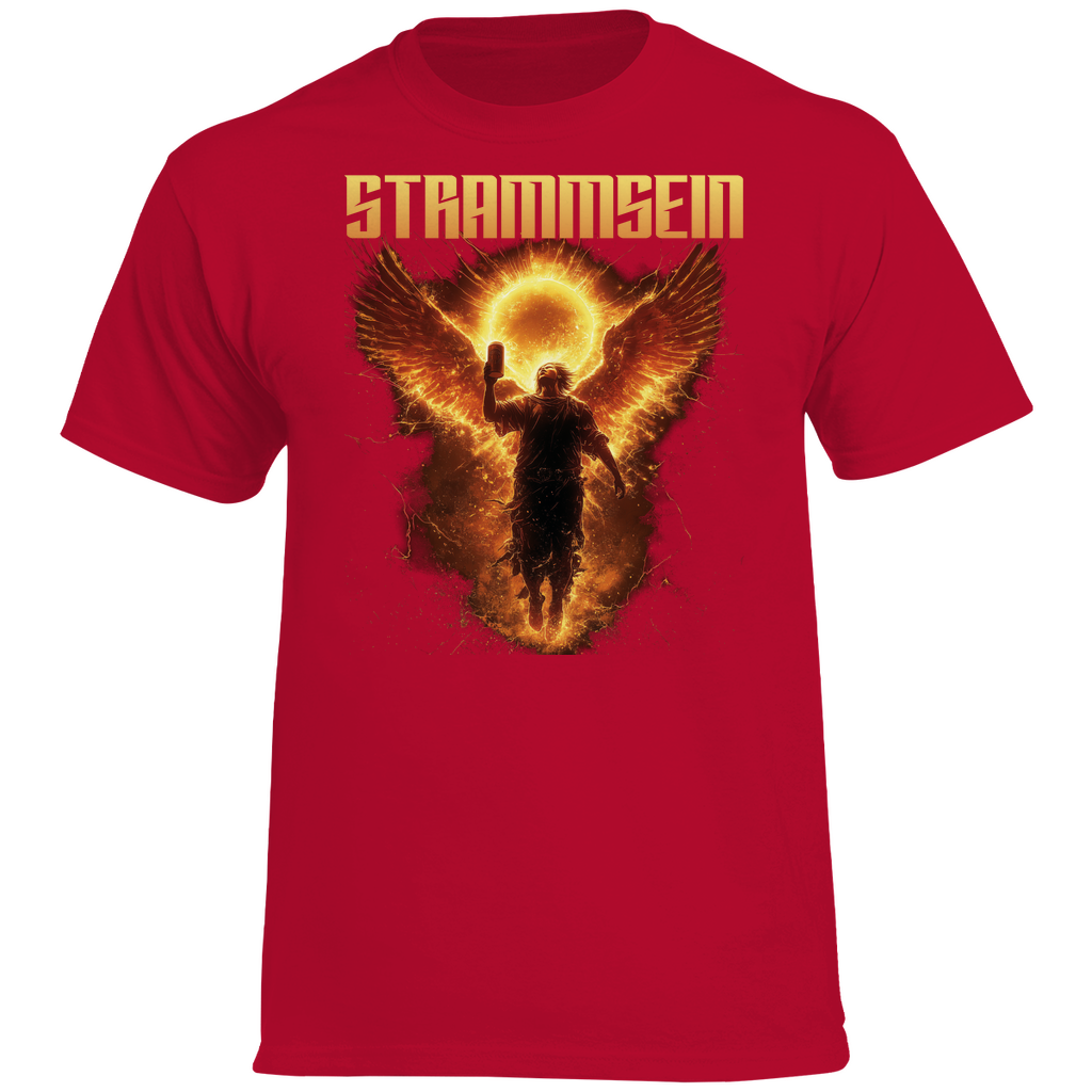 Strammsein Du Ich Wir Bier - Herren Heavy Cotton T-Shirt Sport Scarlet Red