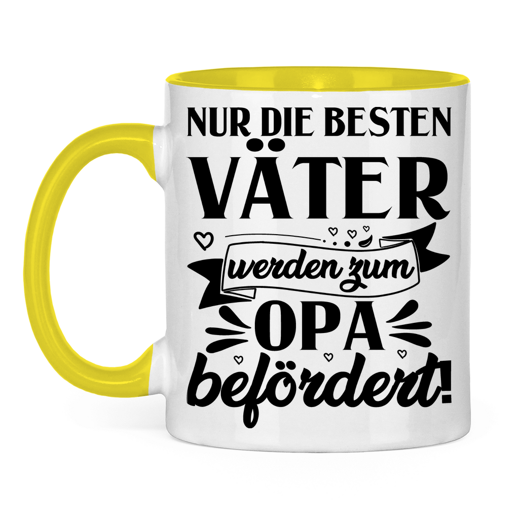 Nur die besten Väter werden zum Opa befördert! - Tasse zweifarbig Yellow